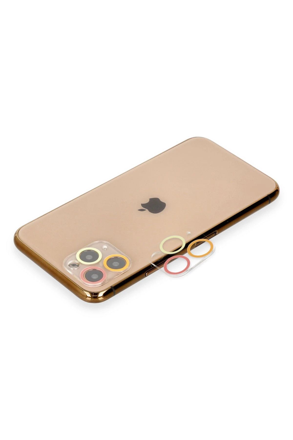 NewFace iPhone 11 Pro Renkli Kamera Lens Koruma Cam - Turuncu-Kırmızı ALMLA