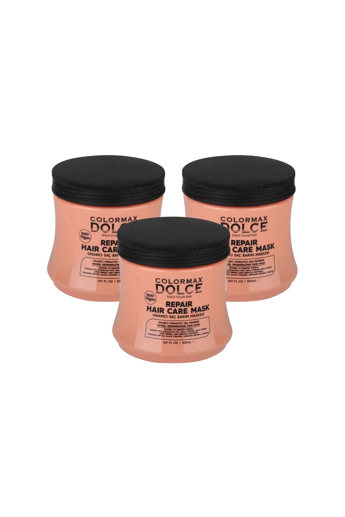 COLORMAX DOLCE NEW Series Onarıcı Sebum Etkili Vegan Saç Maskesi 500 ML 3 Adet