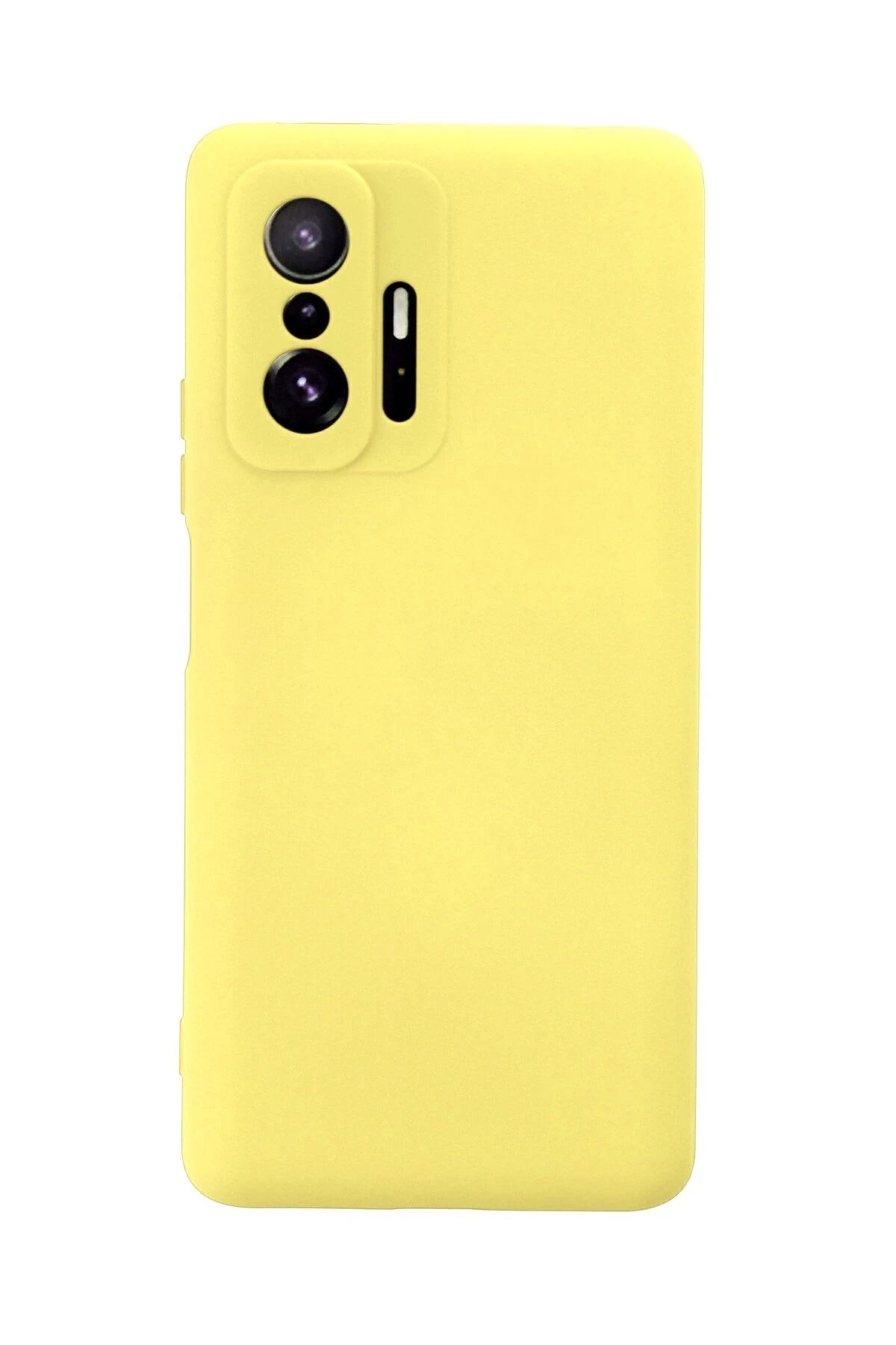 NewFace Xiaomi Mi 11T Pro Kılıf Nano içi Kadife Silikon - Sarı FERRG