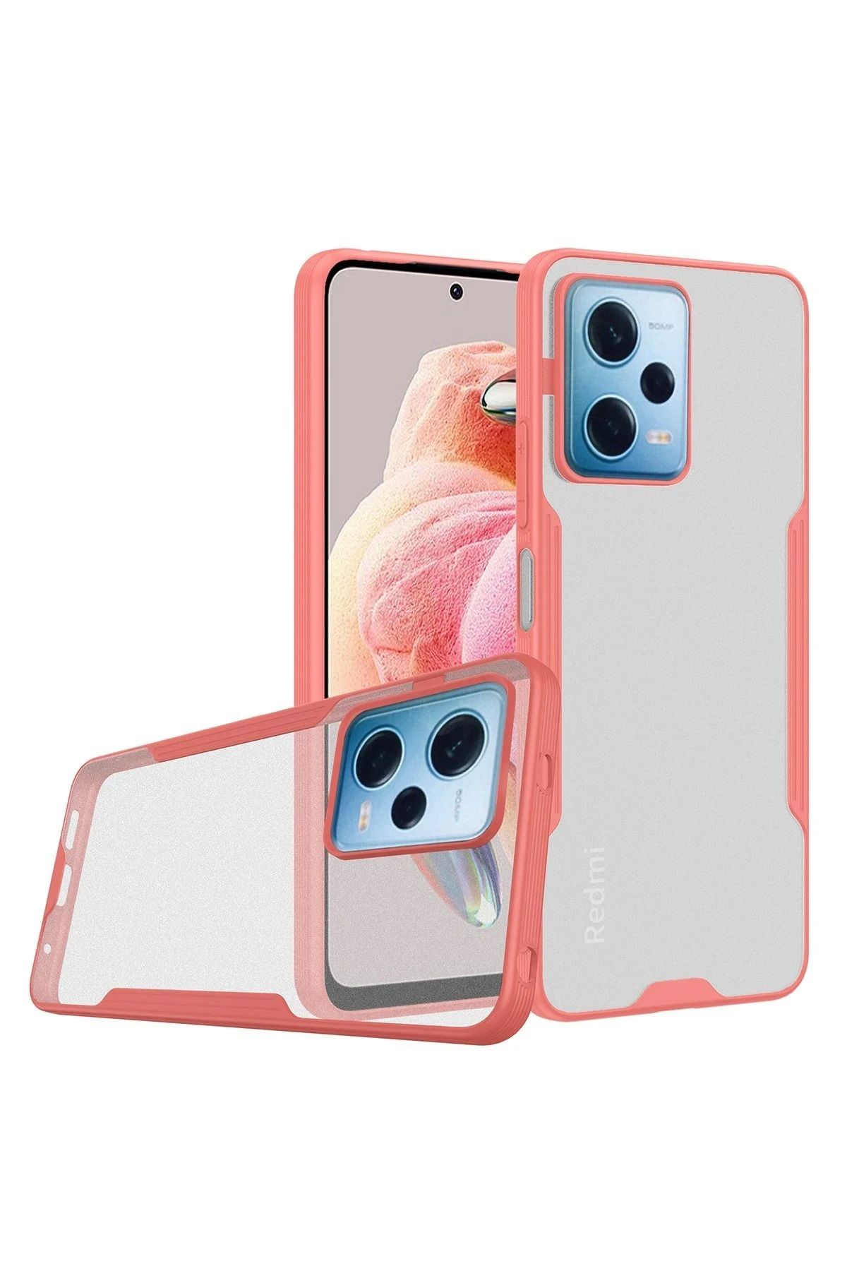 NewFace Xiaomi Redmi Note 12 5G Kılıf Platin Silikon - Pembe BSTMY