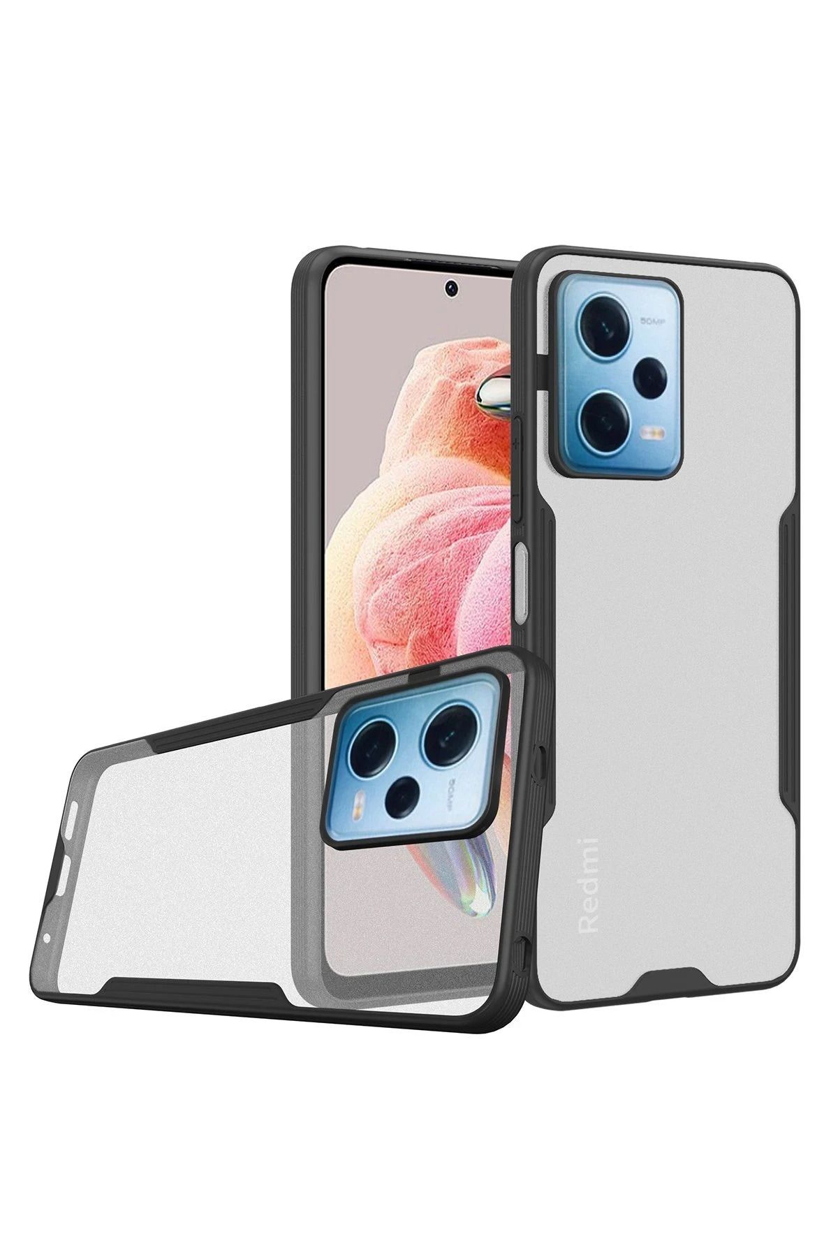 NewFace Xiaomi Redmi Note 12 5G Kılıf Platin Silikon - Siyah JOJUA