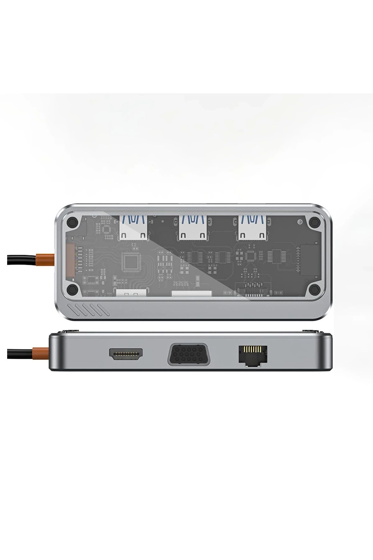 NewFace Dönüştürücü 10in1 Hub SW10V - Gri DRSTR