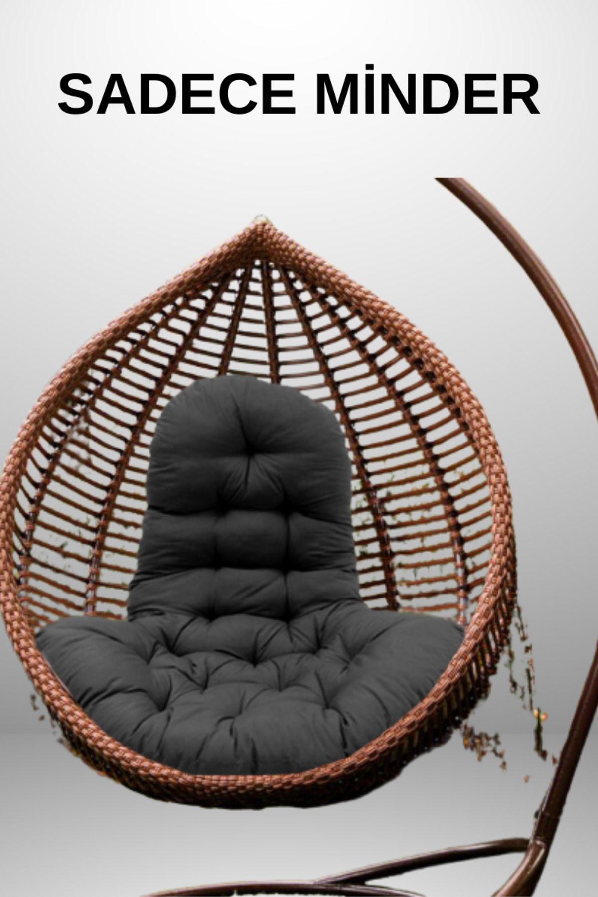 MoMMe SALINCAK MİNDERİ YUMURTA MODEL SİYAH RENK 95X130 CM