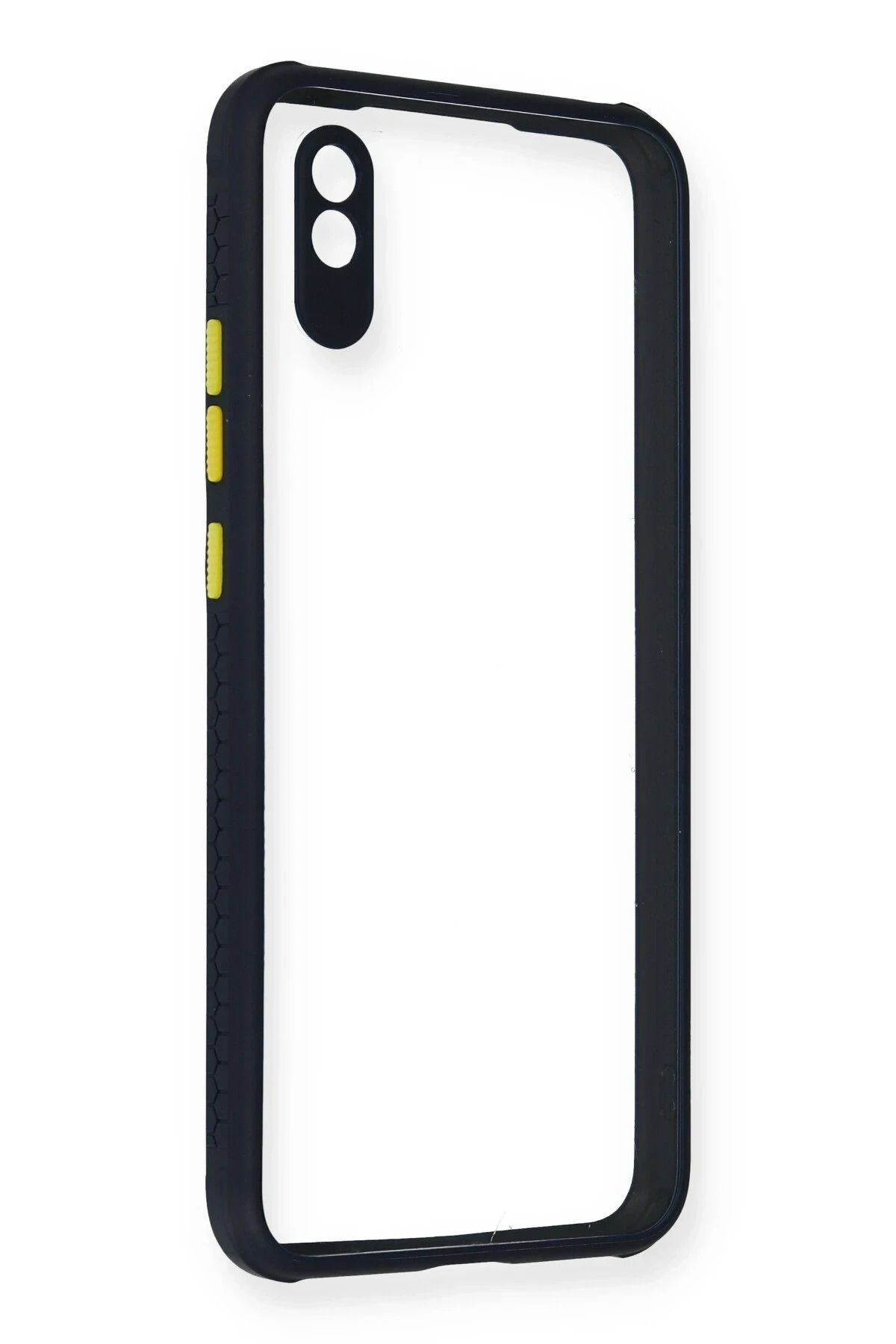 NewFace Xiaomi Redmi 9A Kılıf Miami Şeffaf Silikon - Lacivert BSTMY