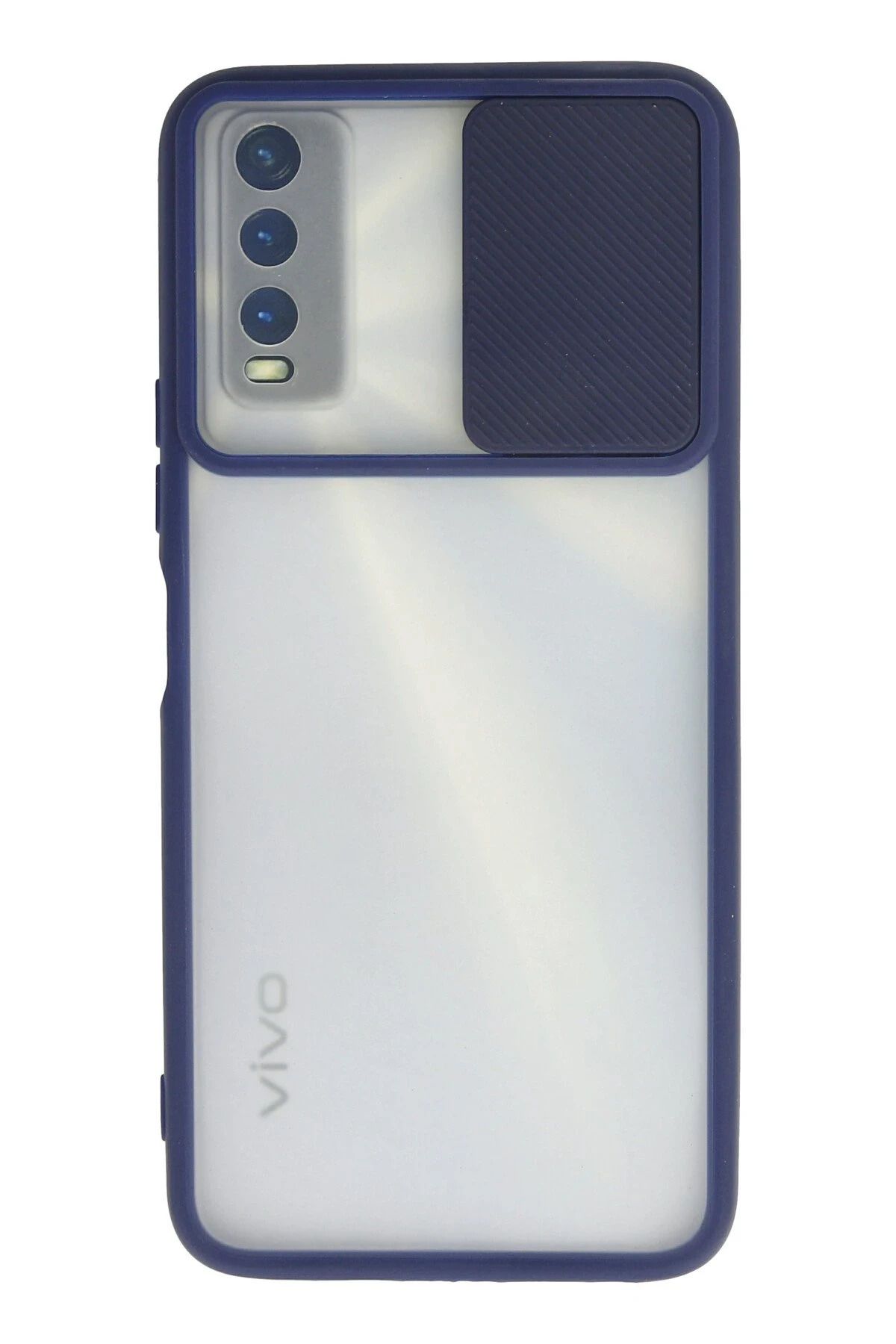 NewFace Vivo Y11S Kılıf Palm Buzlu Kamera Sürgülü Silikon - Lacivert JOJUA