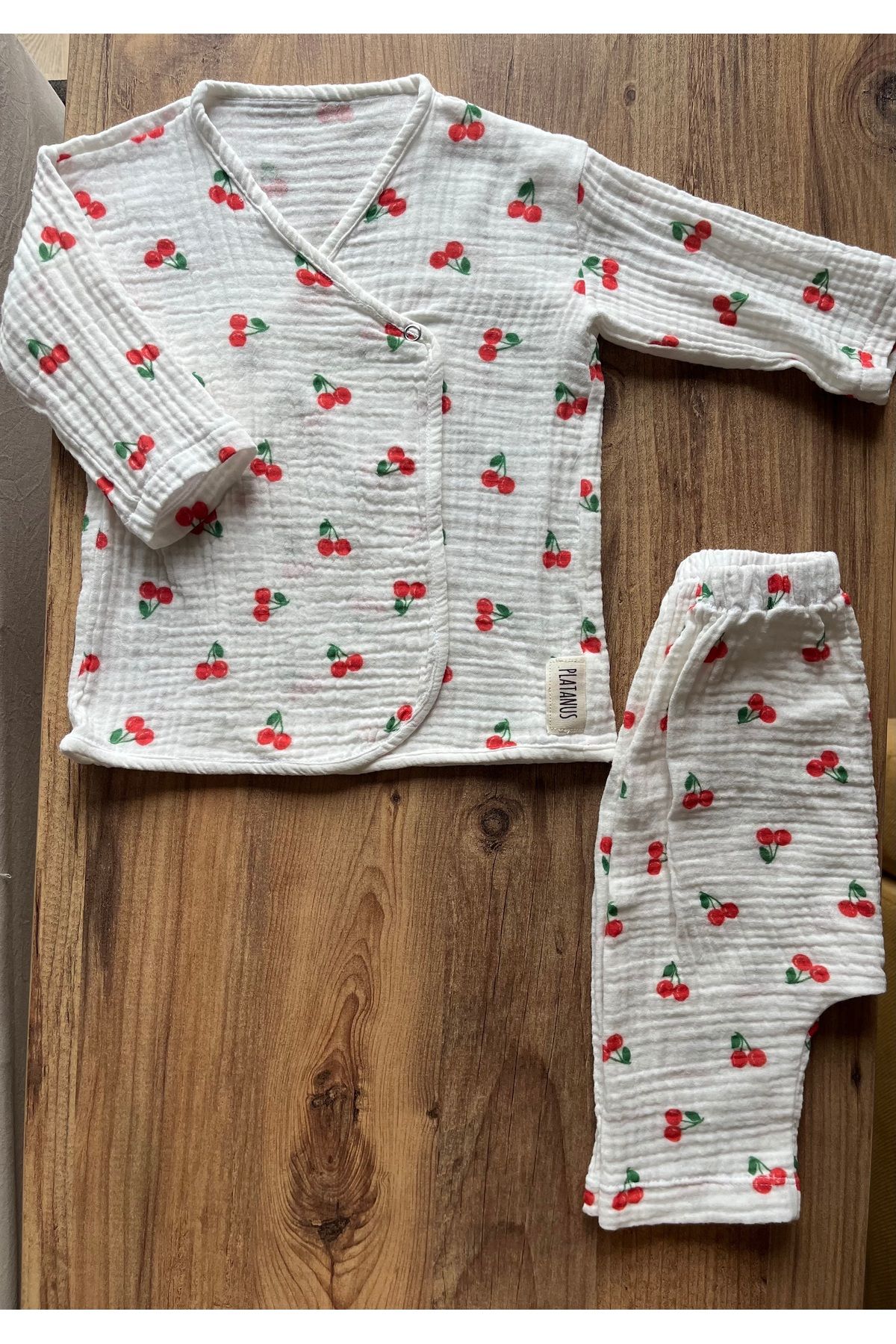 KidsPlatanus Organik Pamuk Çift Kat Müslin Yenidoğan Set (2'li)