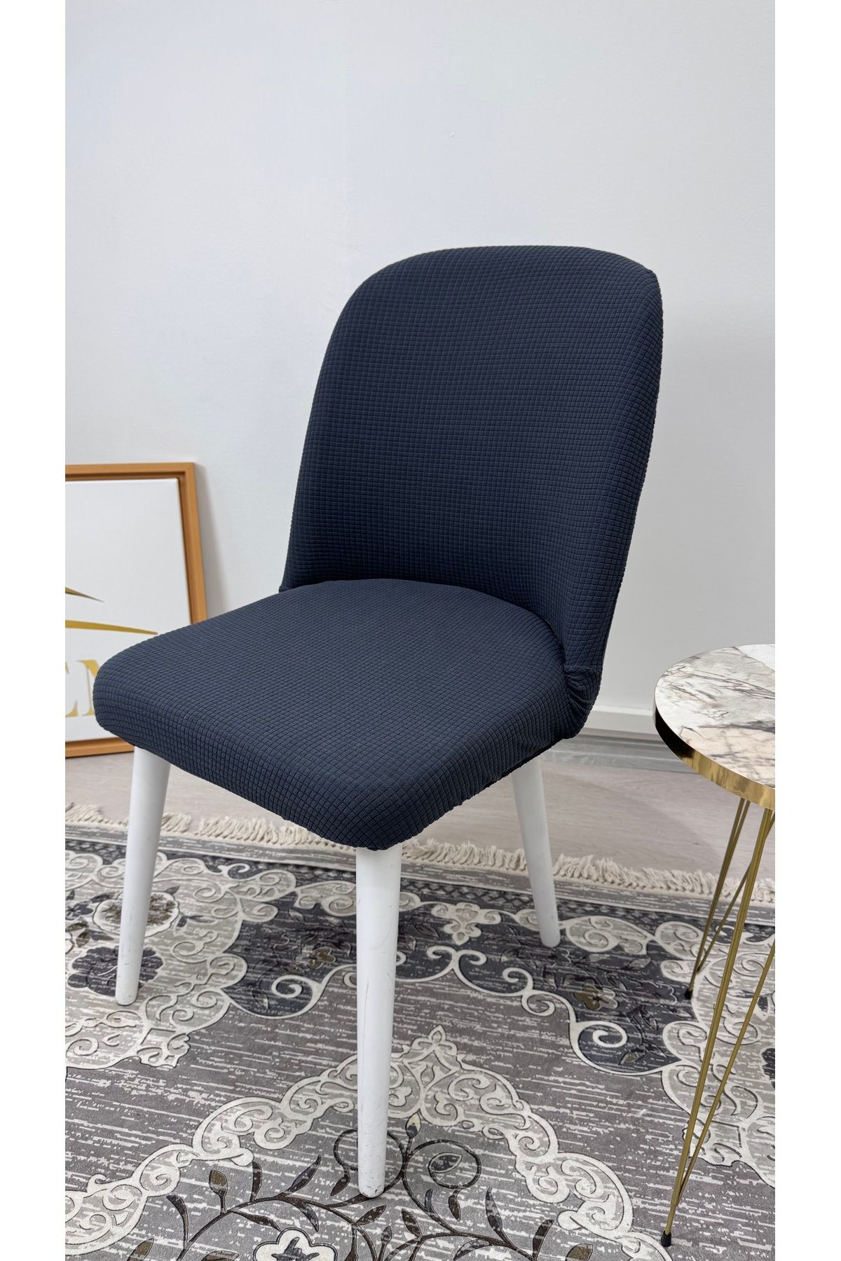 uzhanem-Large Oval Chair Cover,Chair Cover Square Pattern 5