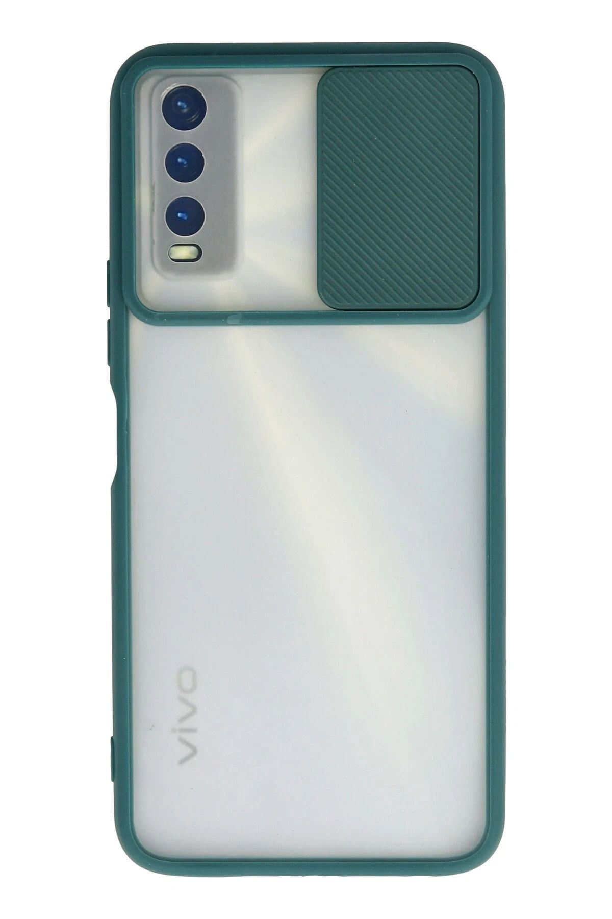 NewFace Vivo Y11S Kılıf Palm Buzlu Kamera Sürgülü Silikon - Yeşil NRMSA