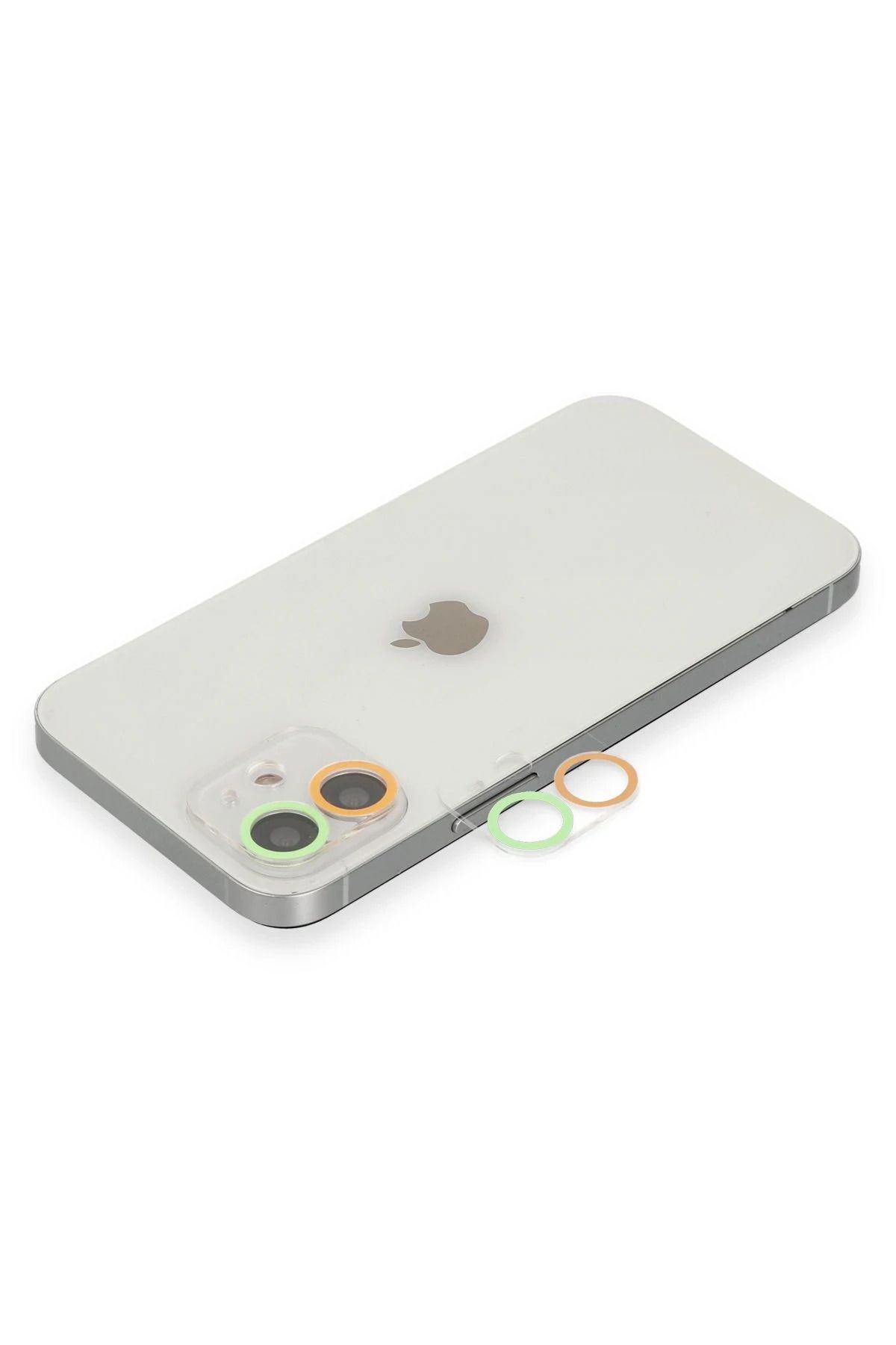 NewFace iPhone 11 Uyumlu Renkli Kamera Lens Koruma Cam - Turuncu-Yeşil DRSTR
