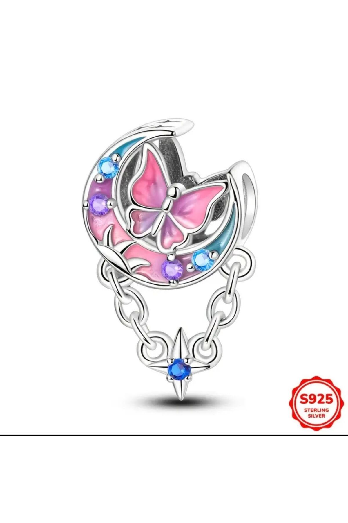 Tasarım CIELINE Ay Kelebek Cazibesi Charm - 925 Ayar Gümüş