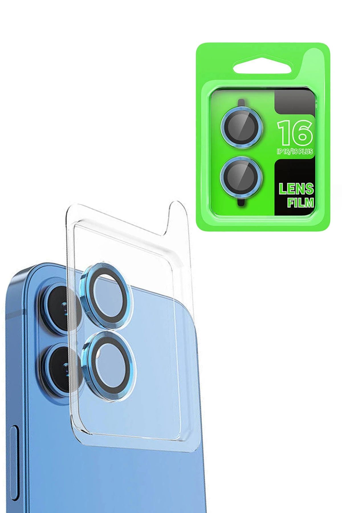 NewFace iPhone 16 Plus Raze Metal Kamera Lens - Lacivert DRSTR