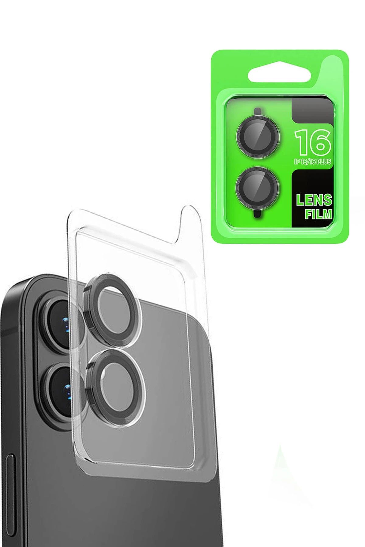 NewFace iPhone 16 Plus Raze Metal Kamera Lens - Siyah DRSTR