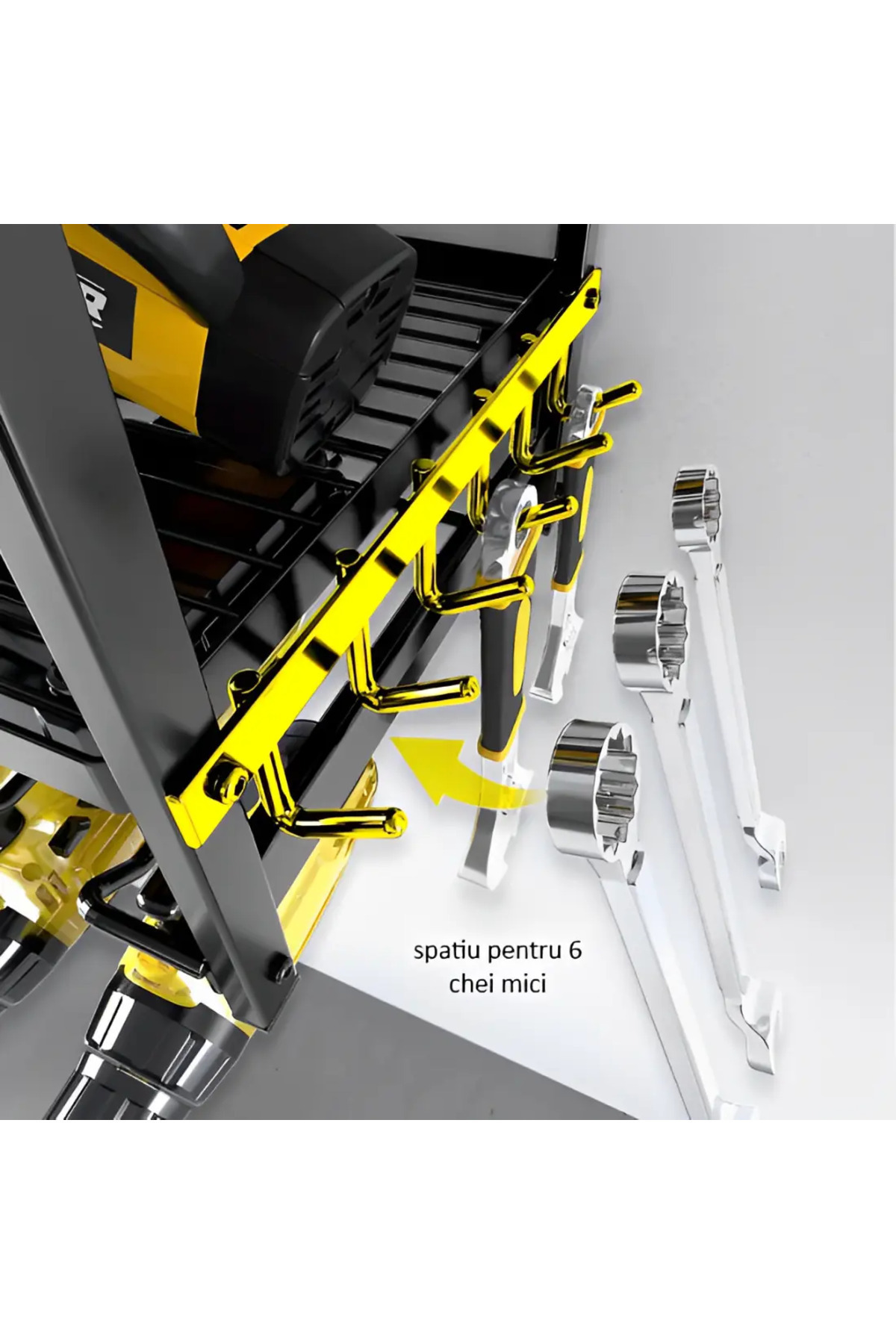 Herum-Tool Rack, Wall Mount, Shelves, Metal, Self-tapping Screws, Wrenches, Screwdrivers, Garage Organizer 6