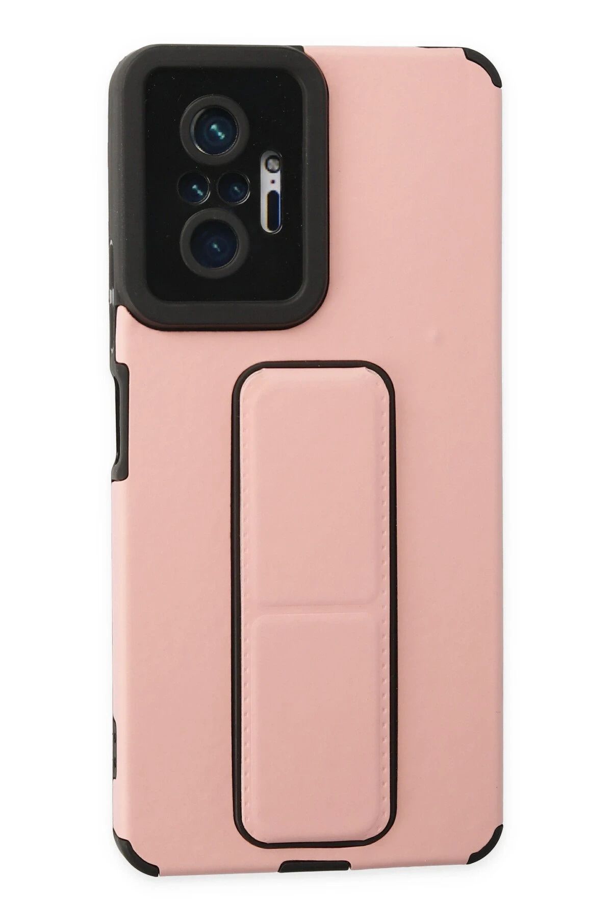 NewFace Xiaomi Redmi Note 10 Pro Kılıf Mega Standlı Silikon - Pudra JOJUA