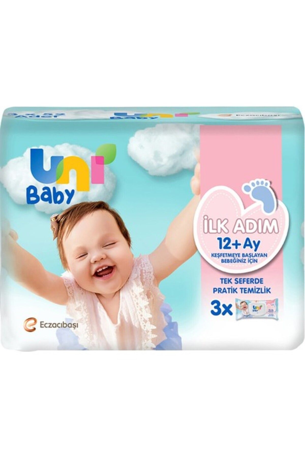 Uni Baby İlk Adım Islak Mendil 3lu (12 AY)