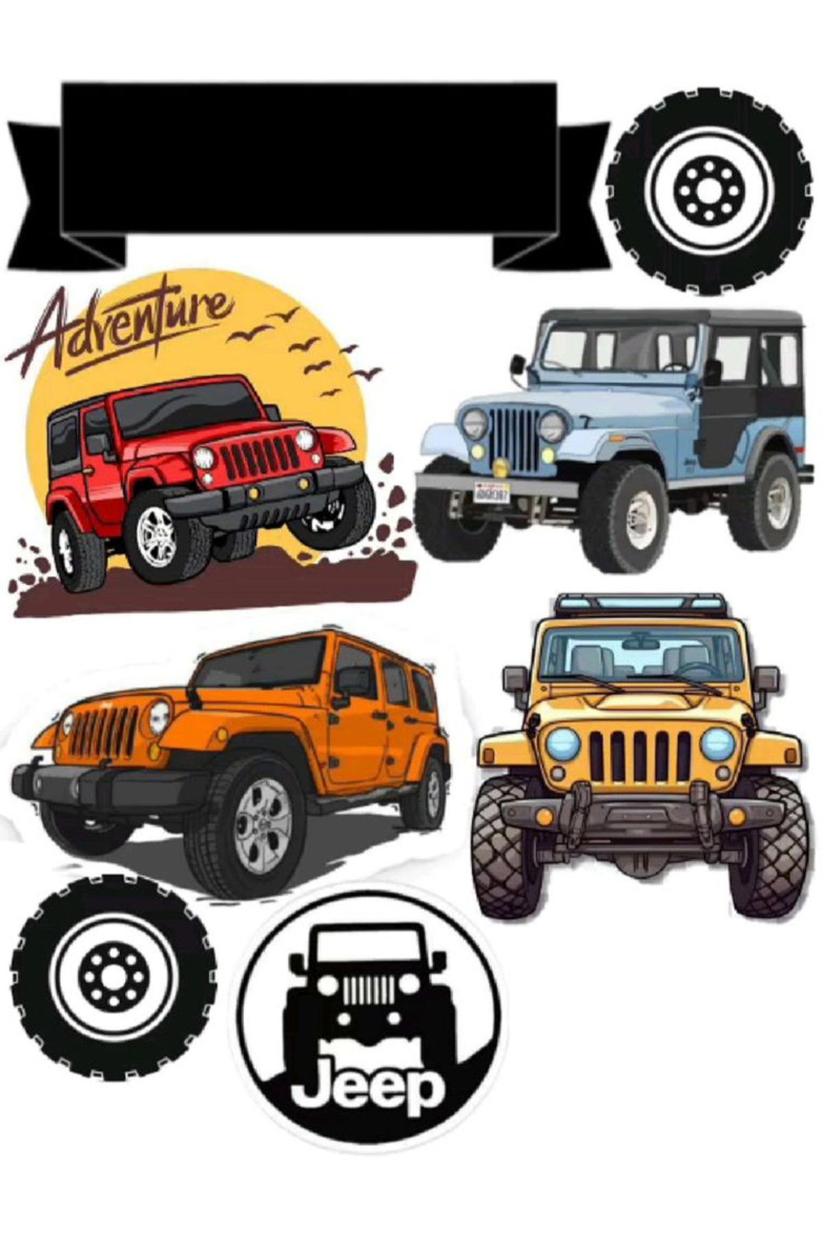 BK Design Jeep Sticker Telefon Laptop Notebook Tablet Defter Matara Stiker Etiket ST1551