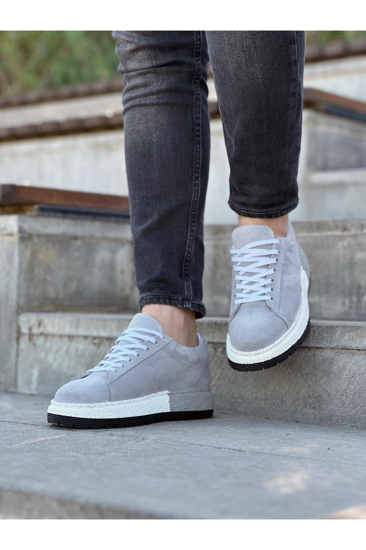 ByItallanoshoes GREY BATSON 0015 HAKİKİ DERİ GÜNLÜK ERKEK SNEAKER GRİ ...