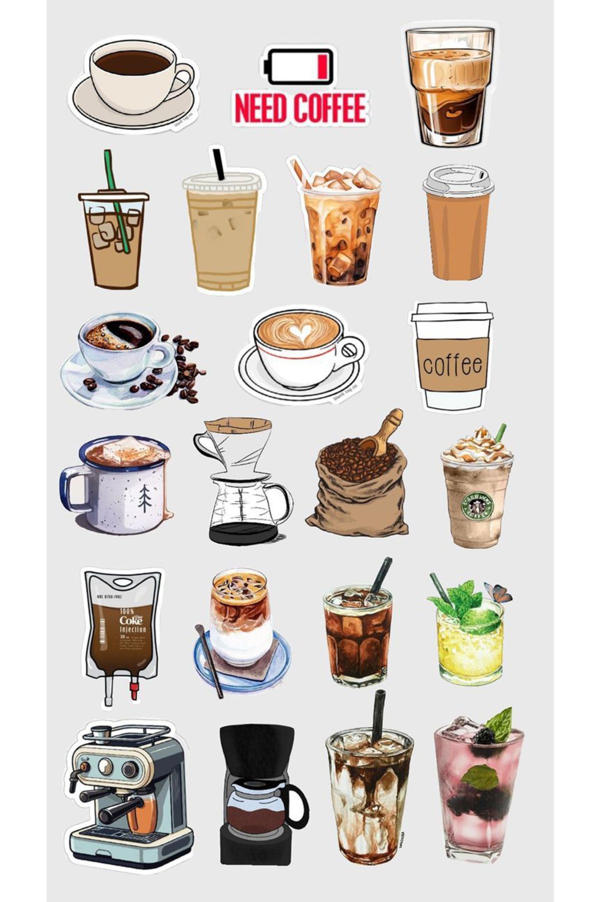 BK Design Coffee Sticker Telefon Laptop Notebook Tablet Defter Matara Stiker Etiket ST1448