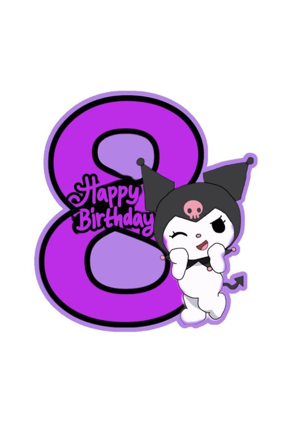 BK Design Kuromi Sticker Telefon Laptop Notebook Tablet Defter Matara Stiker Etiket ST1598