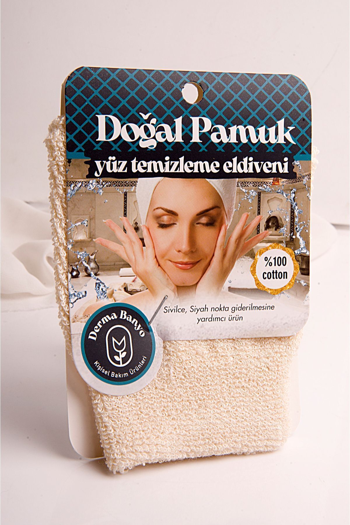 Derma Banyo Koton Yüz Temizleme Eldiveni