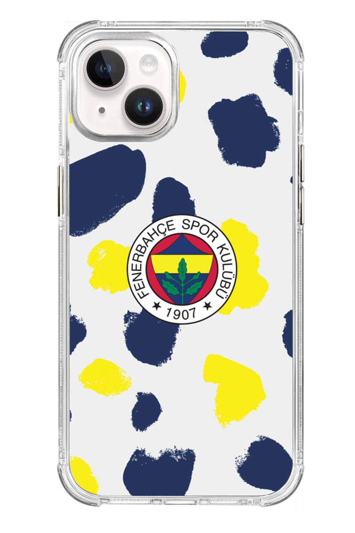 Fenerbahçe iPhone 14 Uyumlu Fenerbahçe Damalı Arma Lisanslı Telefon Kılıfı
