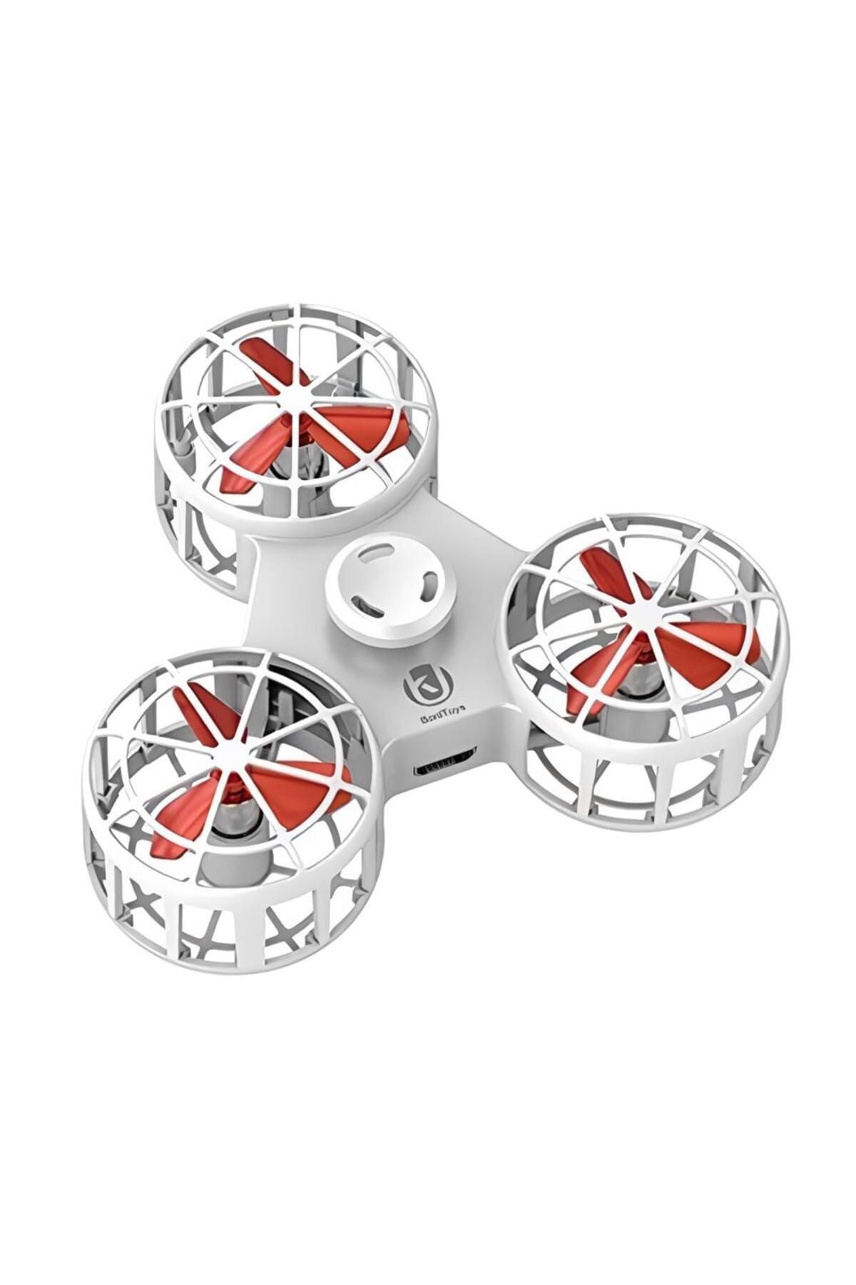 e-life shop Şarj Edilebilir Uçan Stres Çarkı Fidget Spinner Gyroscop Mini Drone Outdoor Eğlencesi Spinner Beyaz