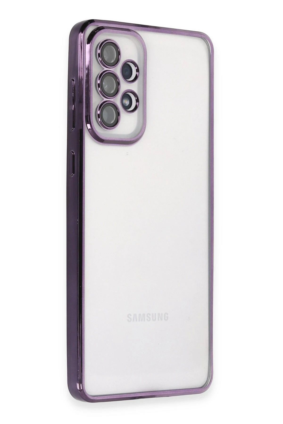 NewFace Samsung Galaxy A33 5G Kılıf Lensli Silikon - Mor JOJUA