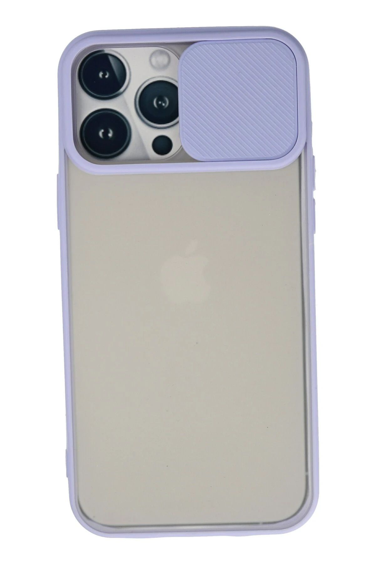 NewFace iPhone 13 Pro Max Kılıf Palm Buzlu Kamera Sürgülü Silikon - Lila JOJUA