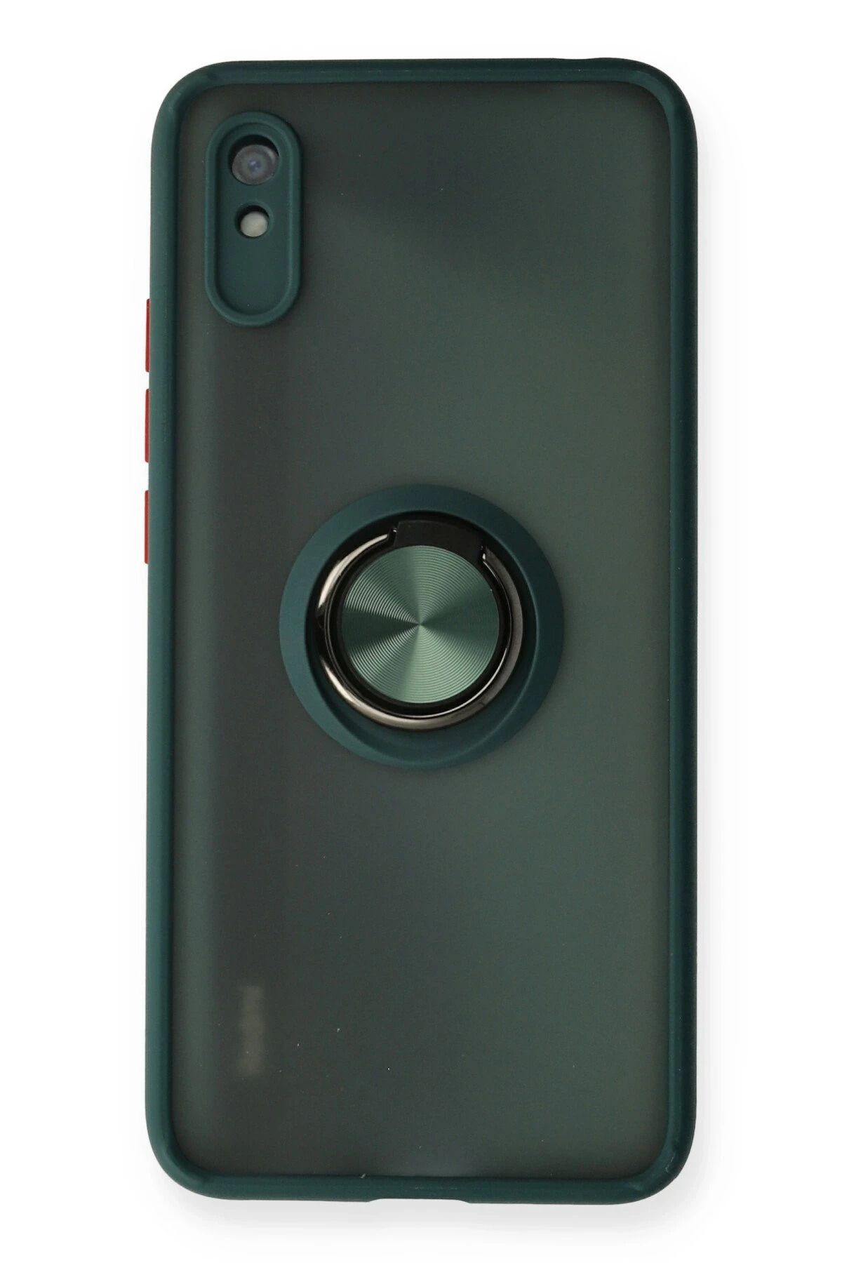 NewFace Xiaomi Redmi 9A Kılıf Montreal Yüzüklü Silikon Kapak - Yeşil JOJUA