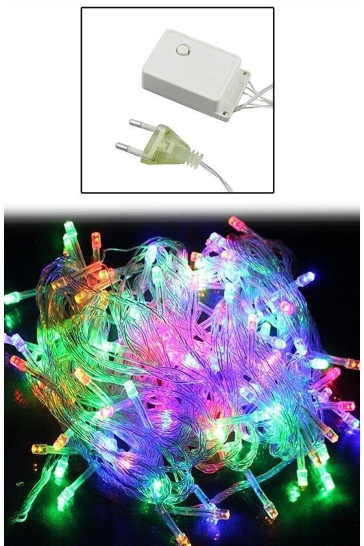 COLLECTİON süsleme led ışık 10 Metre 100 Ledli 8 Fonksiyonlu Karışık Renkli RGB Led Lamba