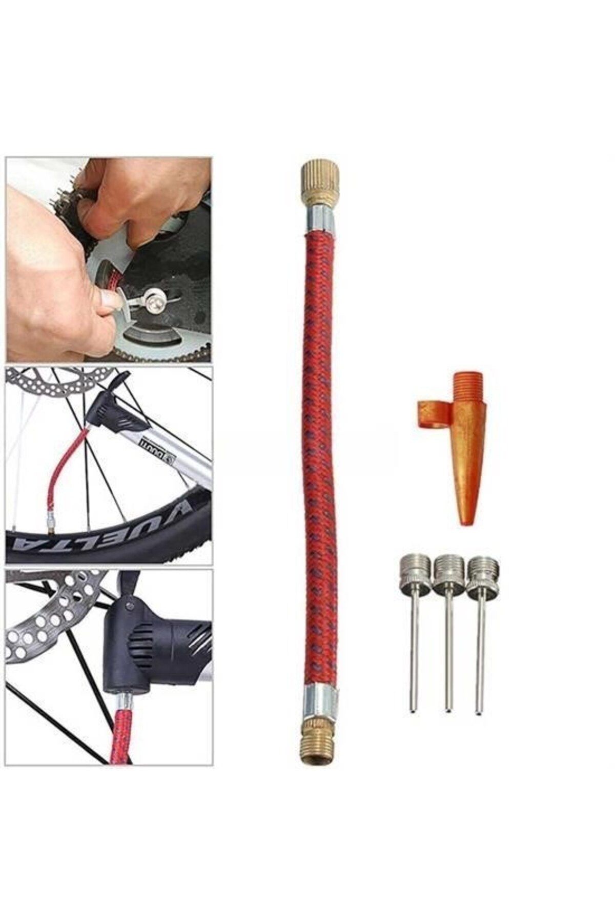 Nurum E Tİcaret BUFFER® Pompa İğne Başlık Seti Top Bisiklet Lastiği Şişirme İğneleri
