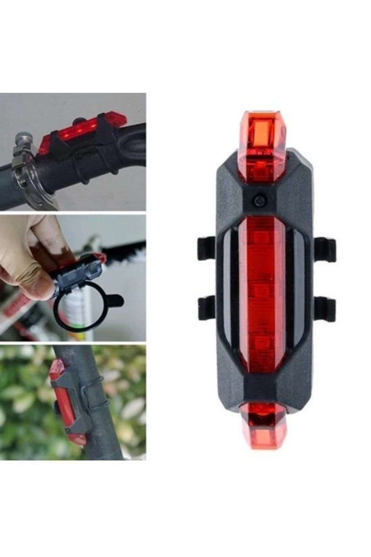 Nurum E Tİcaret Usb Şarj Edilebilir Parlak Bisiklet Led Lamba Su Geçirmez Güvenlik Uyarı Arka Lamba Işığı