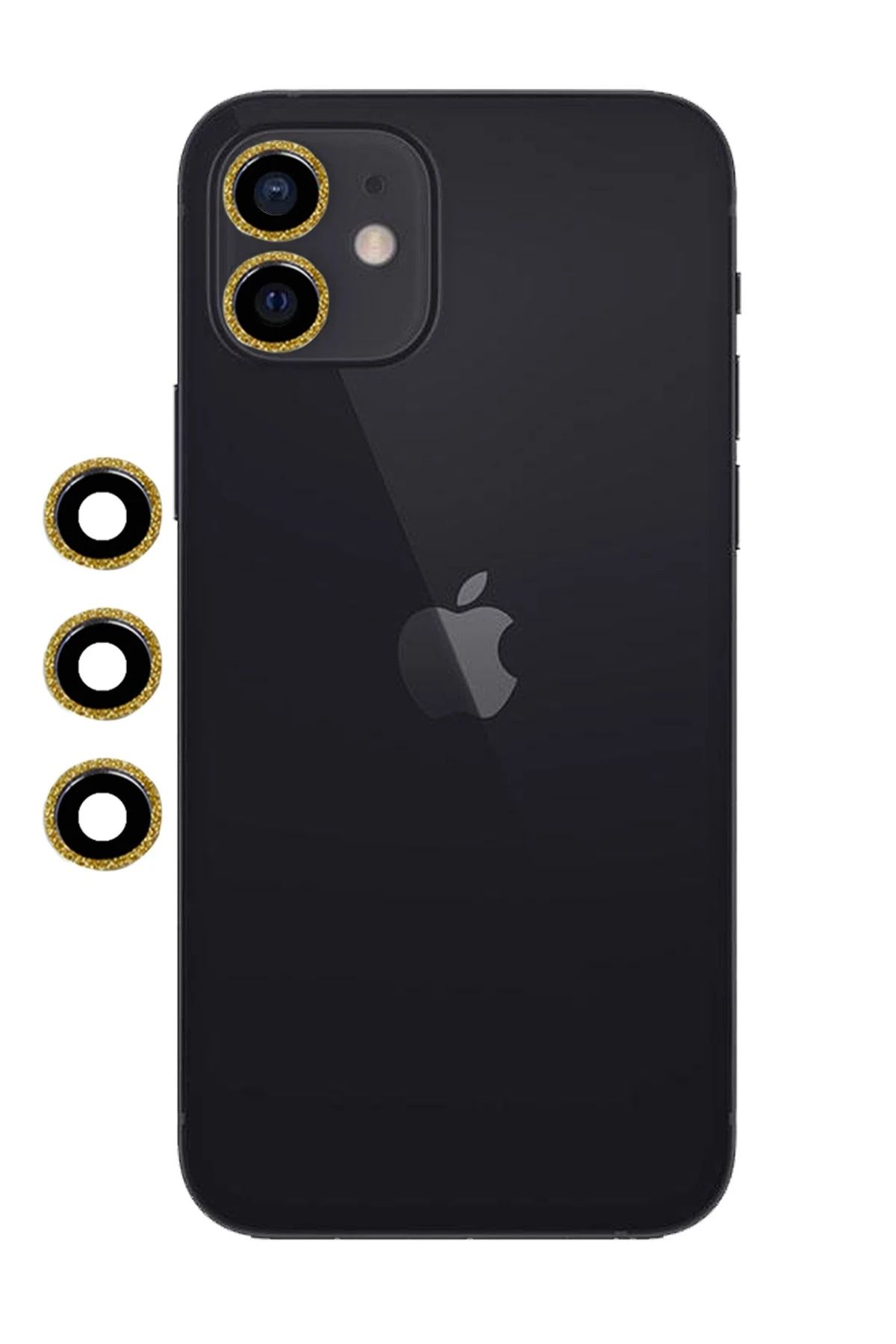 NewFace iPhone 12 Uyumlu Shine Kamera Lens - Gold DRSTR