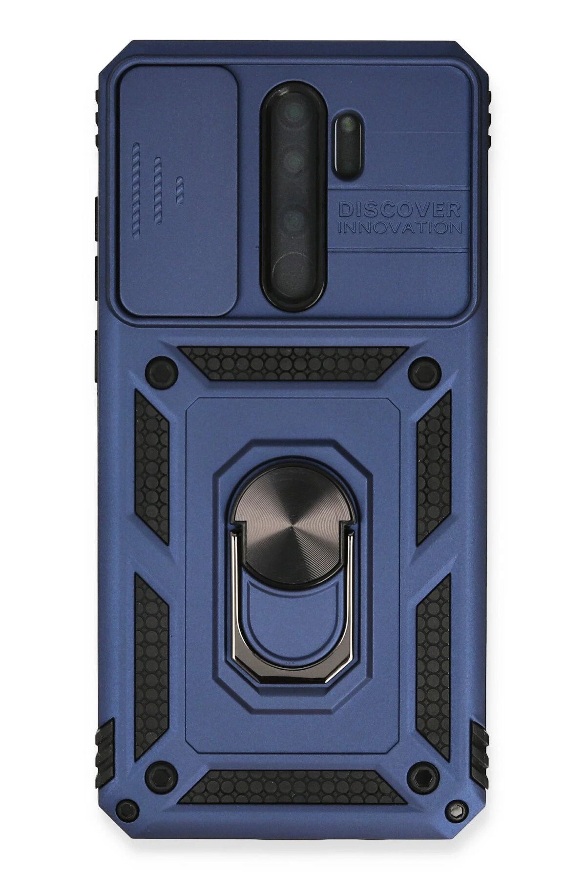 NewFace Xiaomi Redmi Note 8 Pro Kılıf Pars Lens Yüzüklü Silikon - Lacivert FERRG
