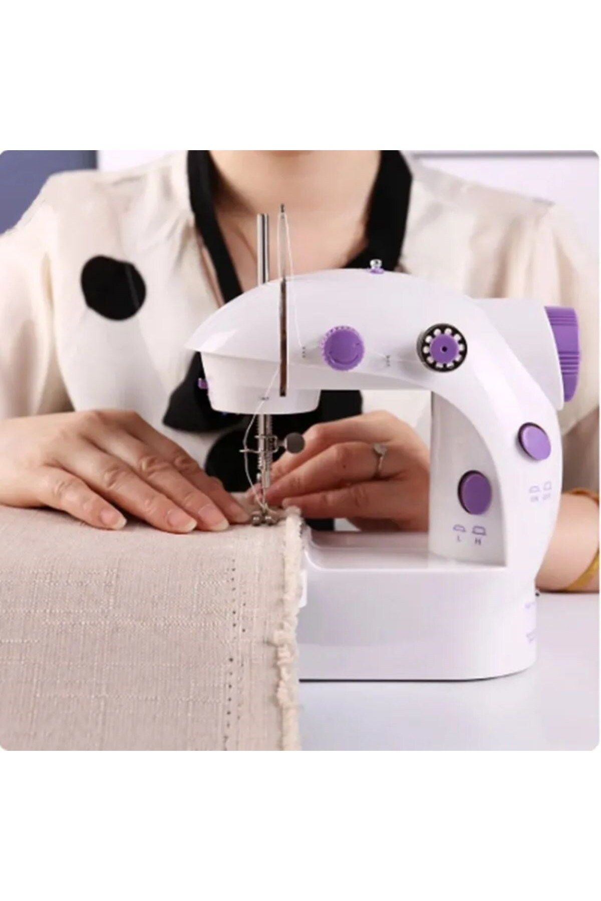 COLLECTİON dikiş makinesi Pratik Taşınabilir Elektrikli veya Pilli Seyahat Tipi Hız Ayarlı Kademeli Dikiş Maki