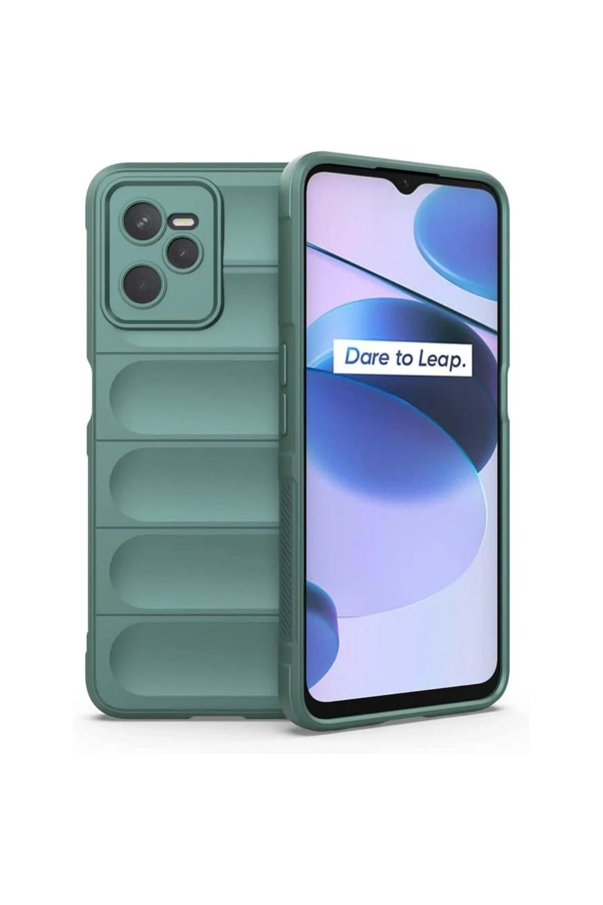 NewFace Realme C35 Kılıf Optimum Silikon - Koyu Yeşil LZWDR
