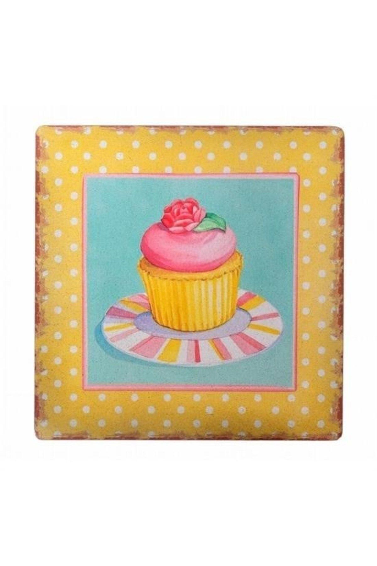 Evinso ® Decotown Duvar Panosu 40*40 Cup Cake Muffin Motifli Duvar Süsü