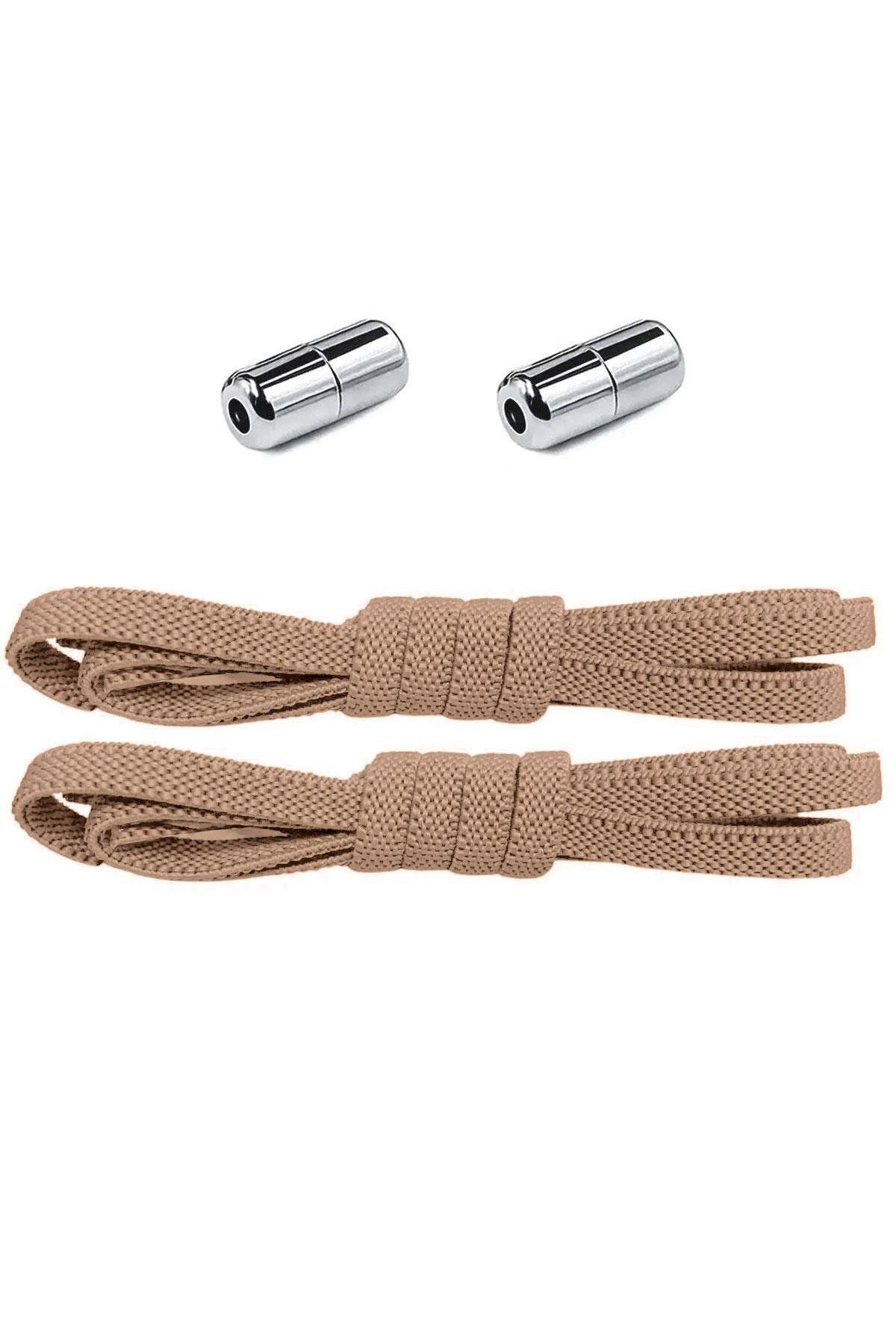 hapshoe Ayarlanabilir 1 Çift Vizon Vidalı Kapsül Uçlu 6 MM Lastik Pratik Bağcık