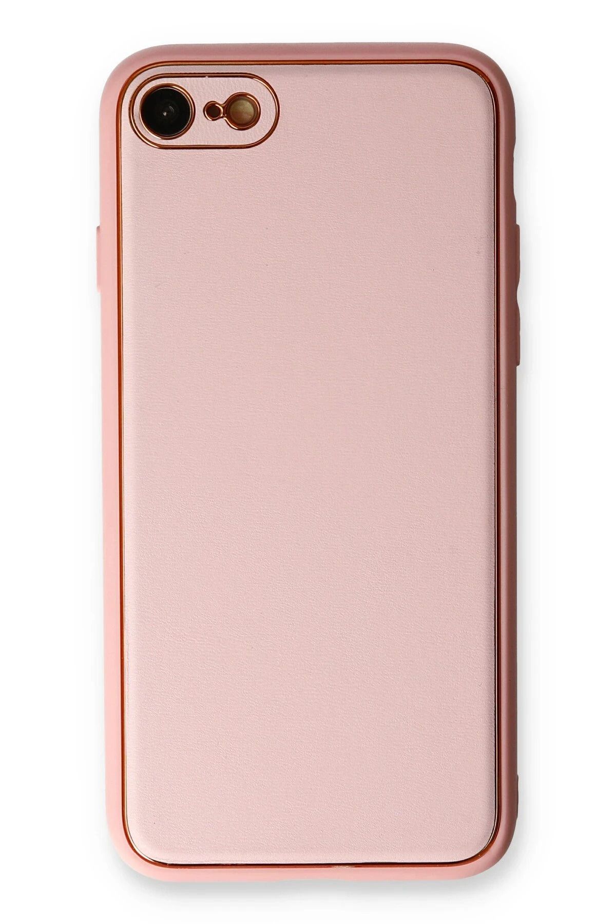 NewFace iPhone 7 Kılıf Coco Deri Silikon Kapak - Pudra INSLM