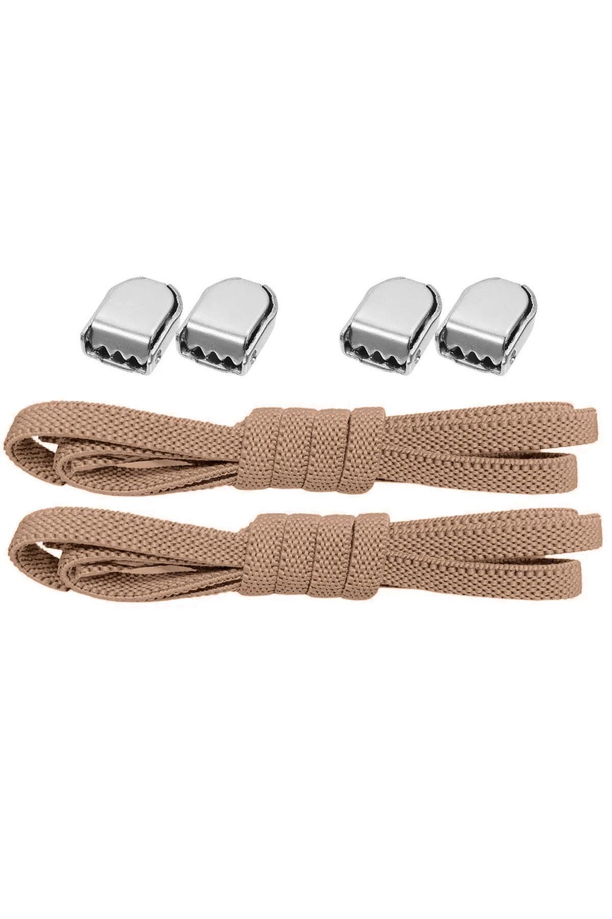 hapshoe Akıllı Kilitli Ayarlanabilir 1 Çift Vizon 6 MM Lastik Pratik Bağcık