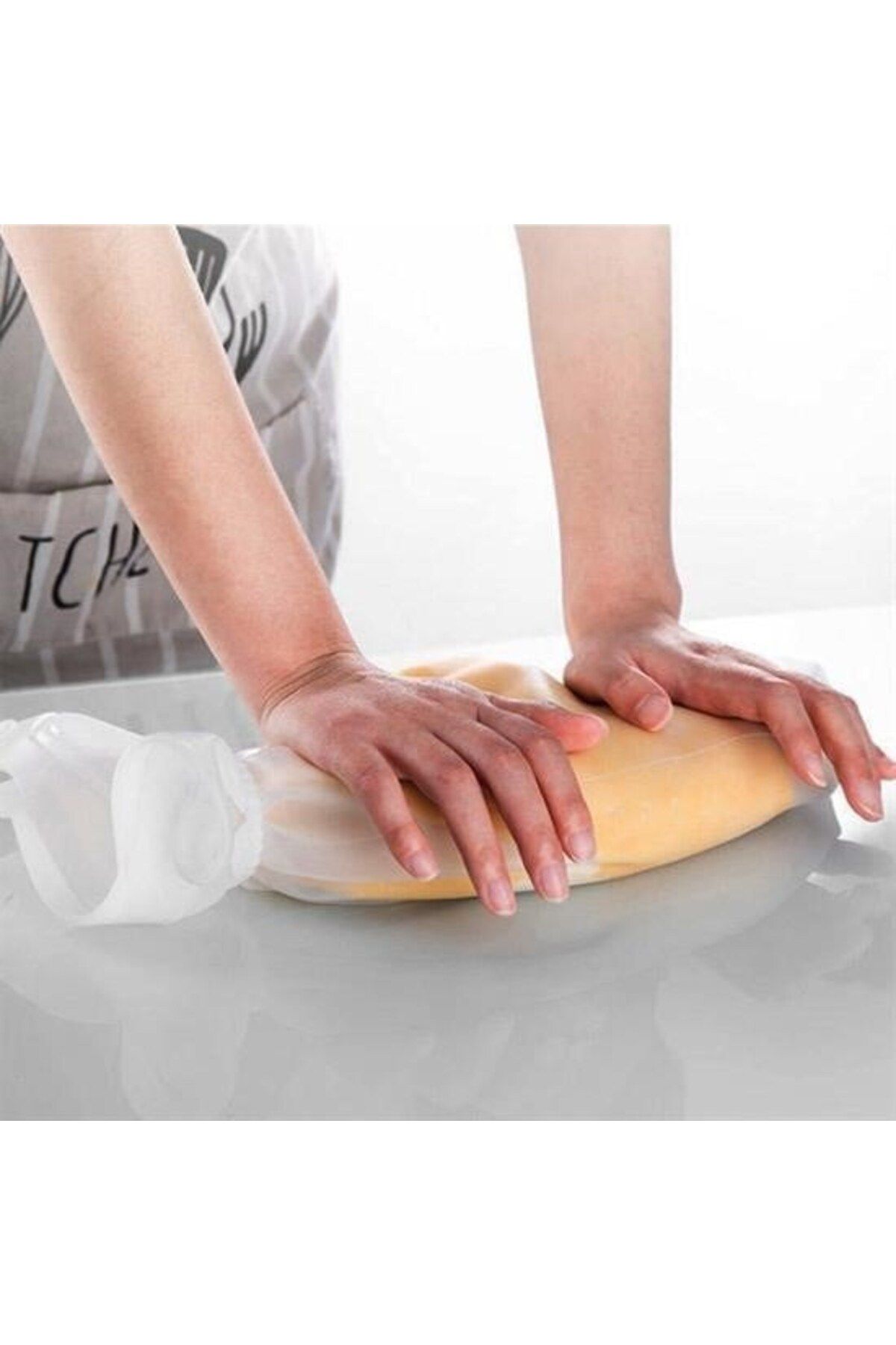 Evinso ® Büyük Hamur Torbası Silikon Şeffaf Hamur Yoğurma Torbası Ekmek Makarna Mantı Hamuru Kola