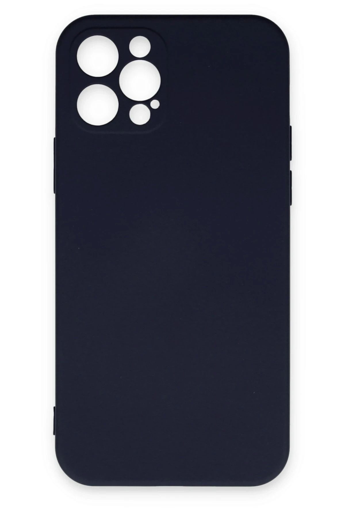 NewFace iPhone 12 Pro Max Uyumlu Kılıf Nano içi Kadife Silikon - Lacivert BSTMY