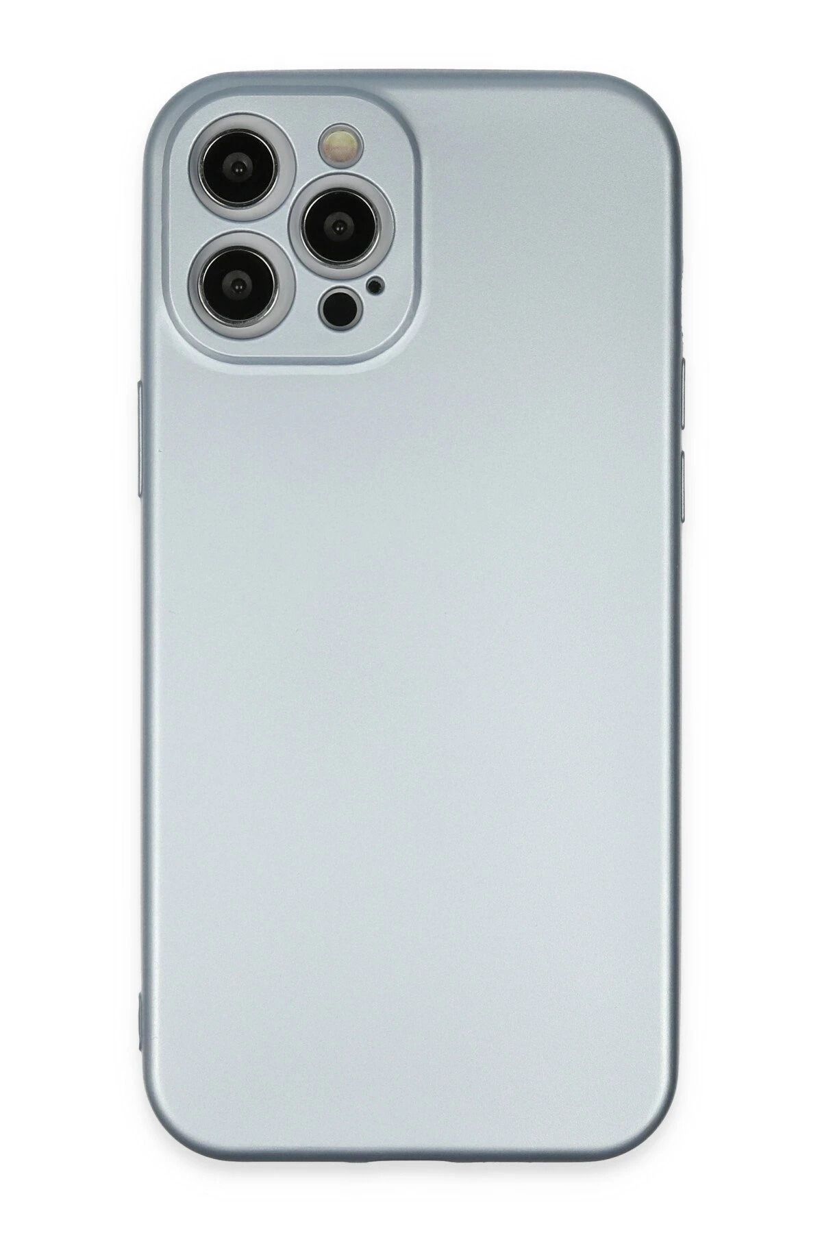 NewFace iPhone 12 Pro Max Kılıf Nano içi Kadife Silikon - Sky Blue HNZRN
