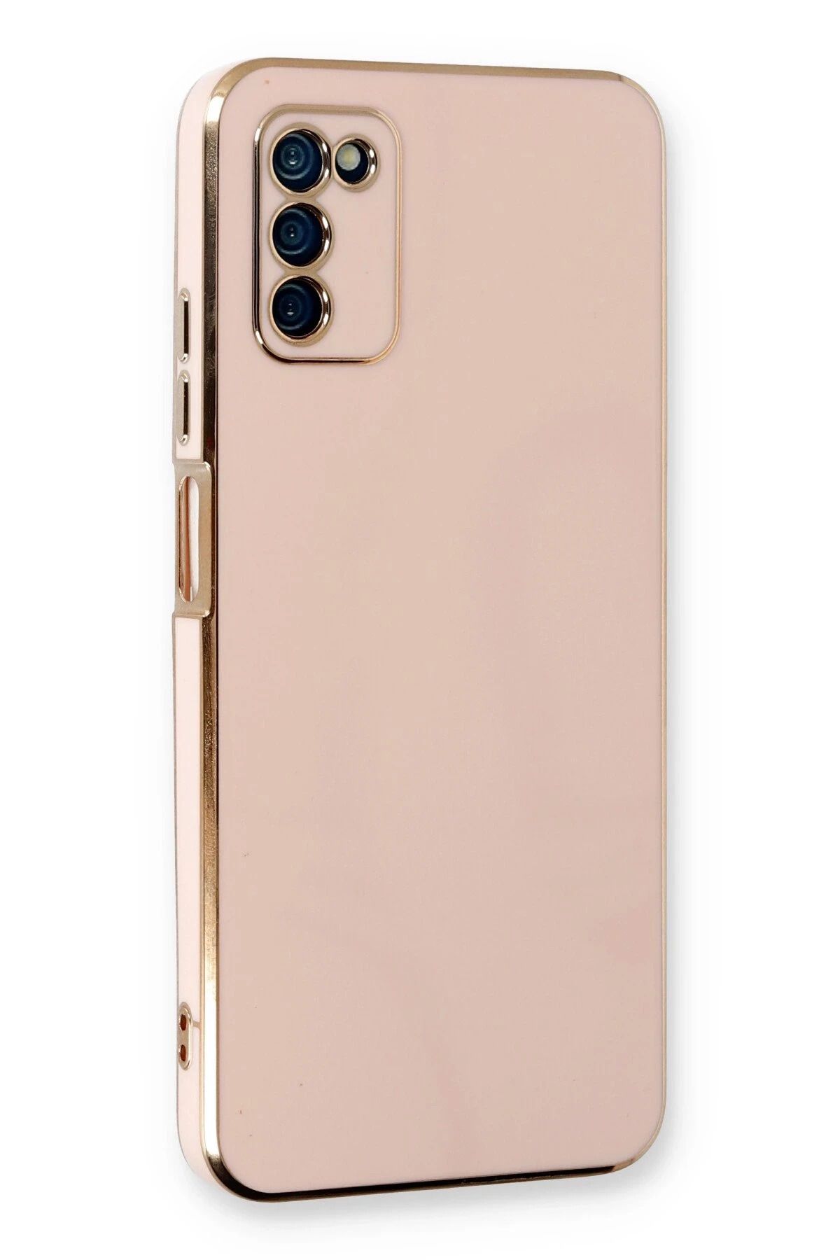 NewFace Samsung Galaxy A03S Kılıf Volet Silikon - Pembe LZWDR