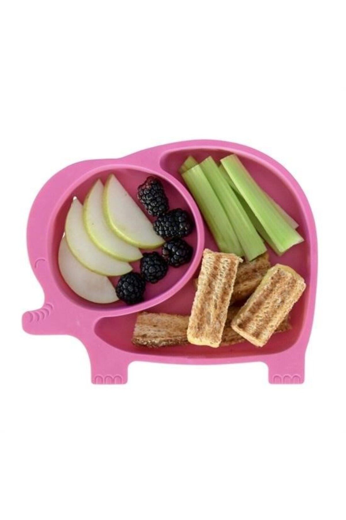 Evinso ® Bebek Ve Çocuk Için Sevimli Fil Model Desenli Yemek Bebek Mama Kabı Bölmeli Tabak