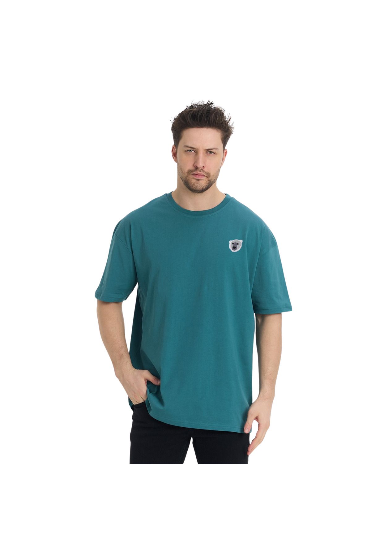 ChapellaSocks Kutup Ayısı Desen Nakışlı Unisex T-shirt %100 Pamuk ve Rahat!
