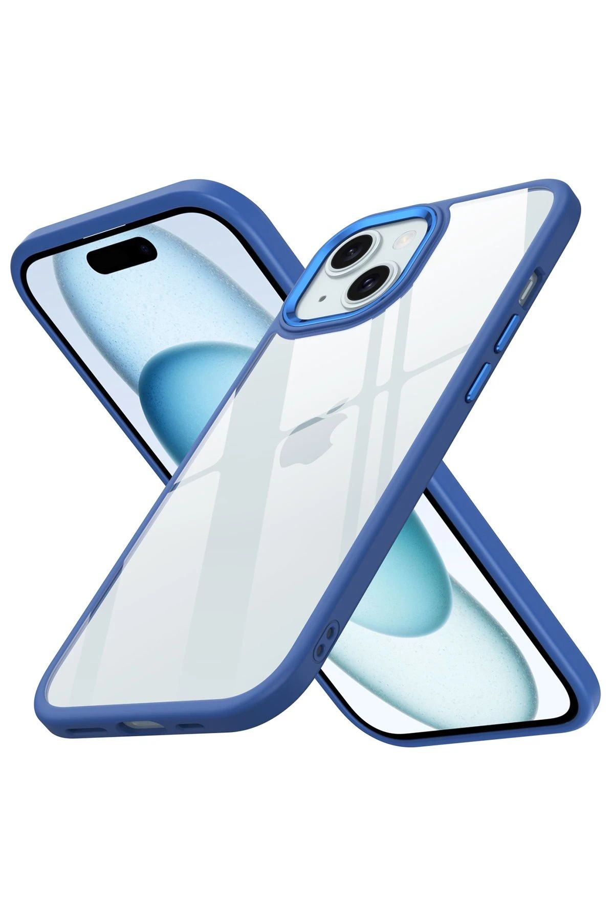 NewFace iPhone 15 Kılıf Power Silikon - Mavi BSTMY