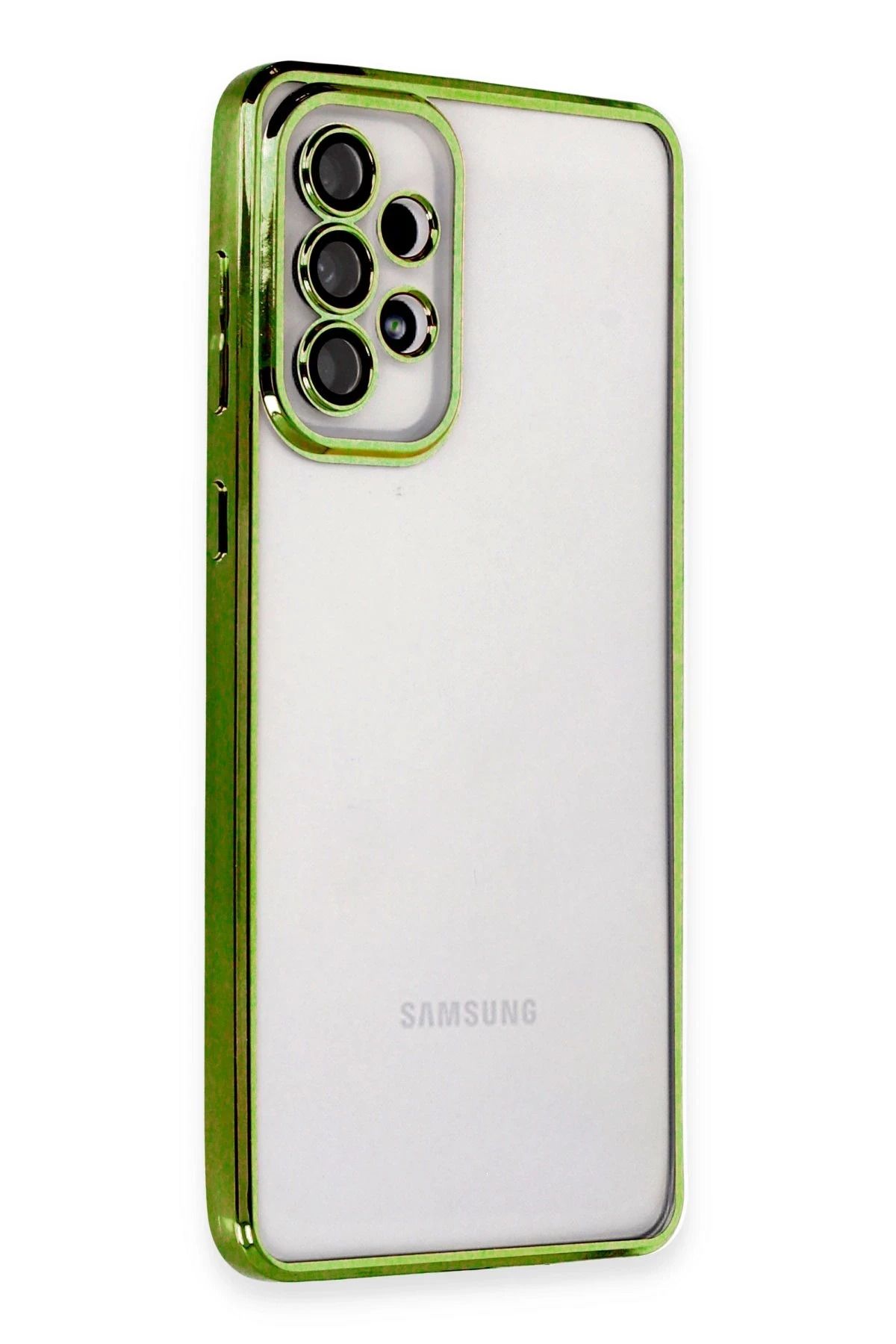 NewFace Samsung Galaxy A53 5G Kılıf Lensli Silikon - Yeşil JOJUA