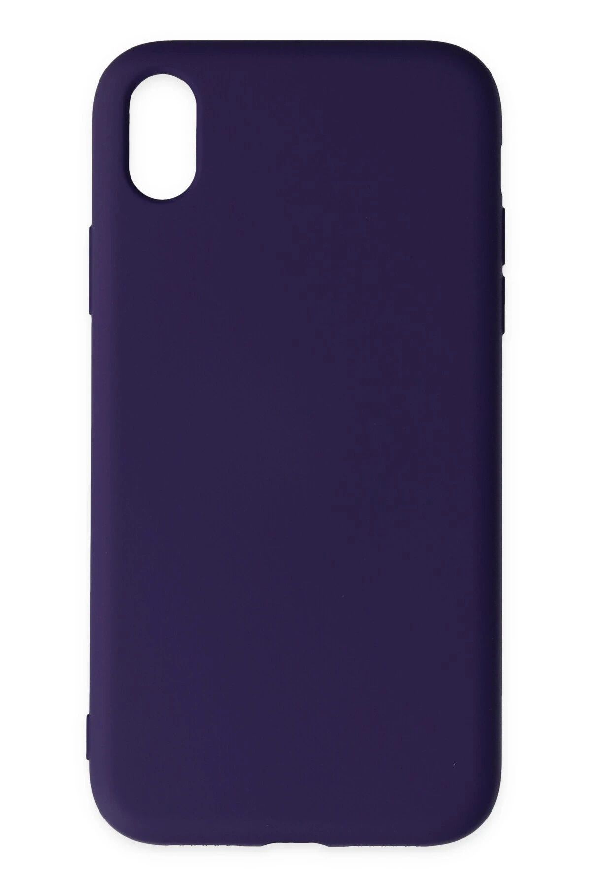 NewFace iPhone XR Uyumlu Kılıf Nano içi Kadife Silikon - Mor BSTMY