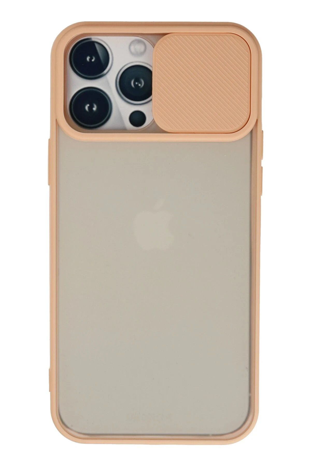 NewFace iPhone 13 Pro Max Kılıf Palm Buzlu Kamera Sürgülü Silikon - Pembe JOJUA